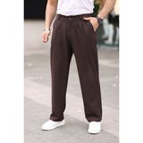 Santara Erkek Pileli Baggy Kalıp Kumaş Pantolon - 0 - Kahverengi