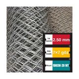 Santas 2.50 mm Tel Kalınlığı 7×7 cm Göz ( 100 cm -20METRE )Galvanizli Helezon Bahçe Çit Tel Örgü