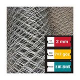 Santas 2 mm Kalınlık 7×7 cm Göz ( 2 METRE-20METRE ) Galvanizli Helezon Bahçe Çit Tel Örgü