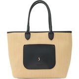 Santini Collection Kadın Çanta Omuz Çantası Hasır Çanta Kol Çantası Günlük Büyük Boy Yazlık Tote Çanta Siyah – Aveline Tote