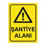Şantiye Alanı Uyarı Levhası 25X35 Cm İş Yeri Apartman Uyumlu Ofis Uyumlu Pvc İkaz Tabelası
