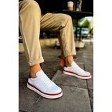 Santoni Kaliteli Şık Erkek Spor Ayakkabı Beyaz-Kırmızı BEYAZ/KIRMIZI