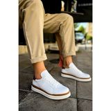 Santoni Kaliteli Şık Erkek Spor Ayakkabı Beyaz-Taba BEYAZ/TABA