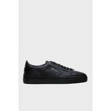 Santoni Logolu Hakiki Deri Sneaker Ayakkabı Erkek Ayakkabı MBGT21779NEORXWHN01 - Siyah