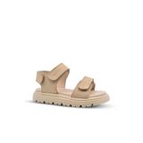 Santos Çift Cırtlı Hakiki Deri Unisex Çocuk Sandalet Bej Rengi Bej 34