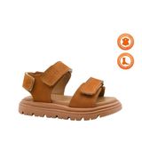 Santos Çift Cırtlı Hakiki Deri Unisex Çocuk Sandalet Tarçın Rengi