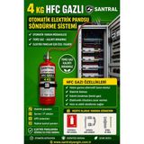 Santral Yangın Santral 4 kg Hfc Gazlı Otomatik Elektrik Pano İçi Söndürme Sistemi