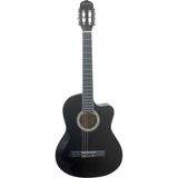 Sap Ayarlı Orta Kalite 4/4 Klasik Gitar Seti Kesik Kasa - BK (SİYAH) - siyah