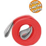 Sapan Polyester Spanzet 5 Ton 4 Metre Kırmızı Sağlam Yük Kaldırma Taşıma Indirme Halat - 0,5