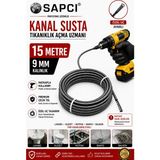 Sapcı Premium 15 Metre 9mm Lavabo Balkon Mutfak Banyo Gider Açıcı Kanal Susta