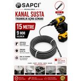 Sapcı Premium 15 metre 9mm Özel Seri Lavabo Mutfak Banyo Gider Açıcı Kanal Susta