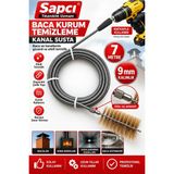 Sapcı Premium 7 Metre Baca Havalandırma Boru Kurum Tıkanıklık Açıcı Kanal Susta