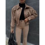 Saphyr Luxea Saphyr Full Likralı Süet Oversize Mevsimlik Bomber Ceket/mont - Bej