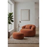 Sapien Home Sapıen Home Relax Berjer ve Puf Koltuk Takımı - Kitap Okuma Tv Koltuğu - Kiremit