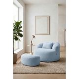 Sapien Home Sapıen Home Relax Berjer ve Puf Koltuk Takımı - Kitap Okuma Tv Koltuğu - Mavi