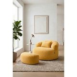 Sapien Home Sapıen Home Relax Berjer ve Puf Koltuk Takımı - Kitap Okuma Tv Koltuğu - Sarı