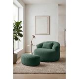 Sapien Home Sapıen Home Relax Berjer ve Puf Koltuk Takımı - Kitap Okuma Tv Koltuğu - Zümrüt Yeşili