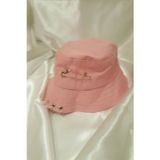 Şapka Bucket Şapka Balıkçı Kova Şapka Unisex Yuvarlak Şapka Açık Lila Zincir Piercing Li