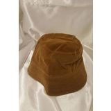 Şapka Bucket Şapka Balıkçı Kova Şapka Unisex Yuvarlak Şapka Kahve Kadife
