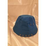 Şapka Bucket Şapka Balıkçı Kova Şapka Unisex Yuvarlak Şapka Mavi