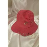 Şapka Bucket Şapka Balıkçı Kova Şapka Unisex Yuvarlak Şapka Şeker Pembe Zincir Piercing Li