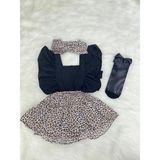 Şapka Kids Kız Bebek Leopar Slopet Bandana ve Çorap Set10 - 6 - 8 Ay - 0TB-Siyah