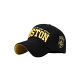 Şapka Market Boston Vintage Sarı Logolu Siyah Kep Şapka