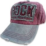 Şapka Market Rock Vintage Bordo Gri Beyzbol Şapka - 604-Bordo - Standart