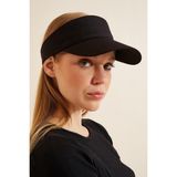 Şapkadan Unisex UV Koruyucu Siyah Vizör Kasket Tenis Şapka Pamuk - Standart