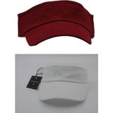 Şapkadan Uv Koruyucu Vizör Kasket Siperlik Tenis Şapka Beyaz-Kırmızı Set - Standart - Kırmızı - Beyaz