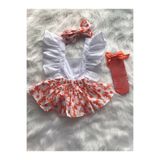 ŞAPKAKİDS Turuncu Çiçek Slopet Set