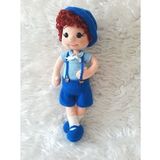 Şapkalı Maviş Bebek Amigurumi Organik Oyuncak