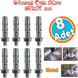 Saplamalı Dübel Gömlek Çelik Dübel M12x90 Mm Raf Montaj Bağlantı Zemin Monte Tavan Beton 8 Adet