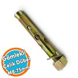 Saplamalı Dübel Gömlek Çelik Dübel M8x75 Mm Raf Montaj Bağlantı Zemin Monte Tavan Beton Asma Aparat