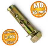 Saplamali Gomlek Celik Dubel M8x55 Mm Raf Montaj Baglanti Zemin Monte Tavan Beton Asma Aparat