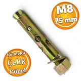 Saplamali Gomlek Celik Dubel M8x75 Mm Raf Montaj Baglanti Zemin Monte Tavan Beton Asma Aparat