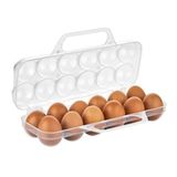 Saplı 12'li Yumurta Taşıma Kutusu, Plastik Buzdolabı İçin Yumurtalık Pikniklik Pratik Yumurta Taşıma Kabı (Şeffaf, 3 Adet)