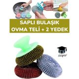 Saplı Bulaşık Ovma Teli + 2 Yedek