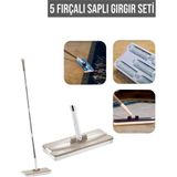 Saplı Gırgır Seti | Flat Saplı Gırgır Set 5 Fırçalı Gırgır - Altın