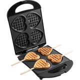 Saplı Kalp Waffle'lar Için Waffle Makinesi - Siyah