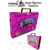 Saplı Klasör 1 Adet Kolplu Klasör Öğrenci Klasörü 32X24X7 cm Saplı Çanta Saplı Dosya Okul Sınıf - Pembe