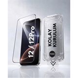 [SAPPHIRE CAM,KOLAY UYGULAMA SET] iPhone 12,12Pro ile Tam Uyumlu EXTRA HD,Safir Cam,Otomatik Aparat Seti,Ahize Korumalı,Tam Kaplayan, İnce Çerçeve,iPhone Ekran Koruyucu