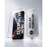 [SAPPHIRE CAM,KOLAY UYGULAMA SET] iPhone 13 14 16e 13pro ile Tam Uyumlu EXTRA HD,Safir Cam,Otomatik Aparat Seti,Ahize Korumalı,Tam Kaplayan, İnce Çerçeve,iPhone Ekran Koruyucu