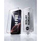 [SAPPHIRE CAM,KOLAY UYGULAMA SET] iPhone 14PRO ile Tam Uyumlu EXTRA HD,Safir Cam,Otomatik Aparat Seti,Ahize Korumalı,Tam Kaplayan, İnce Çerçeve,iPhone Ekran Koruyucu
