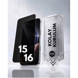 [SAPPHIRE CAM,KOLAY UYGULAMA SET] iPhone 15,16 ile Tam Uyumlu HAYALET EXTRA HD,Safir Cam, Aparat Seti,Ahize Korumalı,Tam Kaplayan, İnce Çerçeve,iPhone Ekran Koruyucu