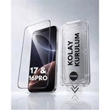 [SAPPHIRE CAM,KOLAY UYGULAMA SET] iPhone 17,16PROile Tam Uyumlu EXTRA HD,Safir Cam,Otomatik Aparat Seti,Ahize Korumalı,Tam Kaplayan, İnce Çerçeve,iPhone Ekran Koruyucu