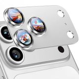 [SAPPHİRE FULL CAMERA GUARD] iPhone uyumlu Safir Kamera Lens Koruyucu [HD-AR-AF] Kılıf Dostu Metal 9H Temperli Cam Kamera Kapağı (Gümüş, iPhone 17 PRO)