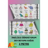 Sapphire Onlinestore Ingilizce Öğreniyorum Eğitici Dev Boyama Kağıdı 2 Metre Rulo Aktivite Boyama Kağıdı