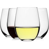 Sapsız Şarap Kadehleri (4'lü Set) - 597 Ml, Kırmızı Veya Beyaz Şarap Için Kristal Şarap Bar - Çok Renkli - Standart