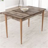 Sar Pakete Lois Kemençe 72X112 Mdf Ahşap Ayaklı Kaliteli Sabit Mutfak Masası - Kahverengi - 112 x 72